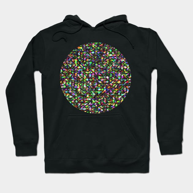 Abstract Fractal Colorful Aqua Red Yellow Green Black Opal Marbled Pattern Hoodie by Aryxaba